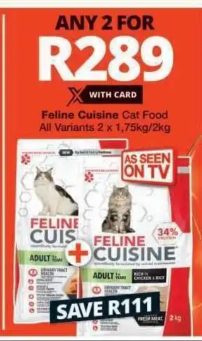 Checkers Feline Cuisine Cat Food offer