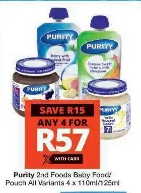 Checkers Purity 2nd Foods Baby Food/Pouch offer