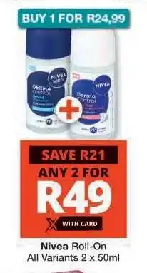 Checkers NIVEA Roll-On offer
