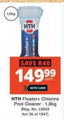 Checkers HTH Floater+ Chlorine Pool Cleaner offer