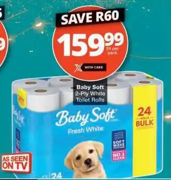 Checkers Baby Soft 2-Ply White Toilet Rolls offer