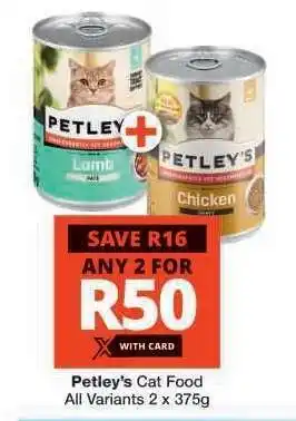 Checkers Petley's Cat Food offer