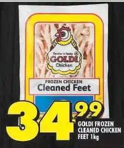 Shoprite GOLDI FROZEN CLEANED CHICKEN FEET 1kg offer