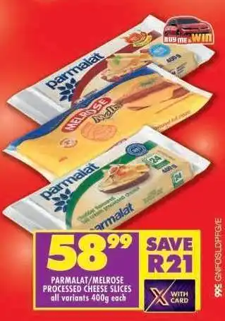 Shoprite PARMALAT/MELROSE PROCESSED CHEESE SLICES offer