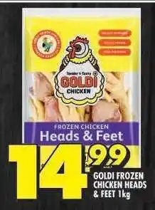 Shoprite GOLDI FROZEN CHICKEN HEADS & FEET 1kg offer