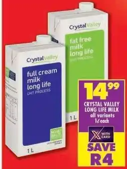 Shoprite CRYSTAL VALLEY LONG LIFE MILK offer