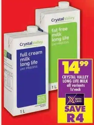 Shoprite CRYSTAL VALLEY LONG LIFE MILK offer
