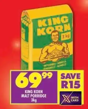 Shoprite KING KORN MALT PORRIDGE 3kg offer