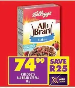 Shoprite KELLOGG'S ALL BRAN CEREAL 1kg offer
