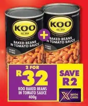 Shoprite Koo Baked Beans in Tomato Sauce 400g offer