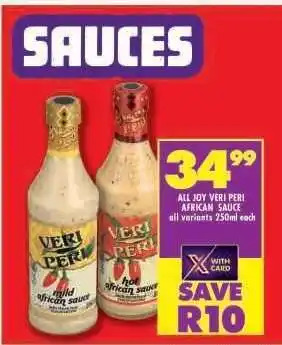 Shoprite ALL JOY VERI PERI AFRICAN SAUCE offer