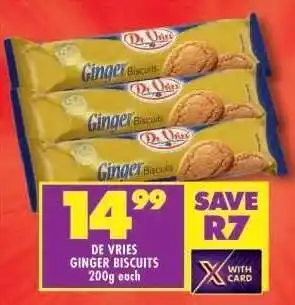 Shoprite De Vries Ginger Biscuits offer