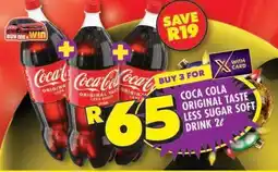 Shoprite Coca-Cola Original Taste Less Sugar Soft Drink 2L offer