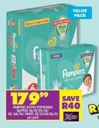 Shoprite Pampers Active Disposable Nappies offer