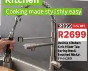 Leroy Merlin Delinia Kitchen Sink Mixer Tap Sprink Neck Brushed Nickel 81444289 offer