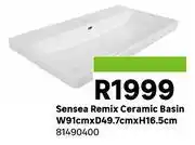 Leroy Merlin Sensea Remix Ceramic Basin W91cm x D49.7cm x H16.5cm 81490400 offer