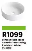 Leroy Merlin Sensea Studio Round Ceramic Freestanding Basin Matt White 81492172 offer