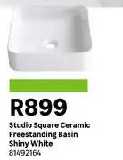 Leroy Merlin Sensea Studio Square Ceramic Freestanding Basin Shiny White 81492164 offer