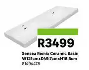 Leroy Merlin Sensea Remix Ceramic Basin W121cm x D49.7cm x H16.5cm 81494478 offer