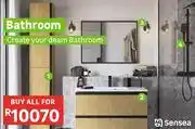Leroy Merlin Sensea Coloumn Striated 30cm/Wall Hung Cabinet/Mirror With Frame/Shower Column With Mixer-For All offer