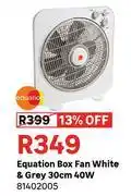 Leroy Merlin Equation Box Fan White & Grey 30cm 40W 81402005 offer