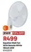 Leroy Merlin Equation Wall Fan With Remote White 16 Inch 45W 81402019 offer