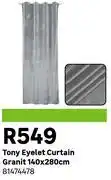 Leroy Merlin Tony Eyelet Curtain Granit 140 x 280cm 81474478 offer