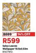 Leroy Merlin Salsa Leaves Wallpaper 10.5 x 0.53m 81477913 offer
