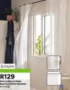 Leroy Merlin Inspire Net Curtain X 2 Doble Rod Pass White 200 x 250 81500890 offer