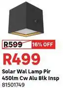 Leroy Merlin Solar Wall Lamp Pir 450Lm Cw Alu Blk Insp 81501749 offer