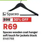 Leroy Merlin Spaceo Wooden Coat Hanger Soft Touch For Jackets Black 81461768 offer