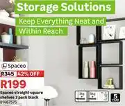 Leroy Merlin Spaceo Straight Sqaure Shelves 3 Pack Black 81467575 offer