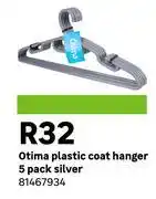 Leroy Merlin Otima Plastic Coat Hanger 5 Pack Silver 81467934 offer