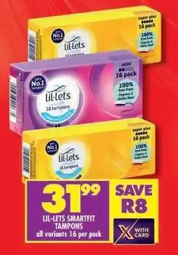 Shoprite LIL-LETS SMARTFIT TAMPONS offer
