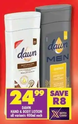 Shoprite DAWN HAND & BODY LOTION offer