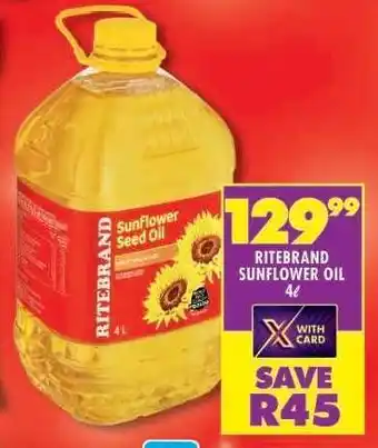 Shoprite RITEBRAND SUNFLOWER OIL 4ℓ offer