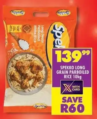 Shoprite Spekko Long Grain Parboiled Rice 10kg offer