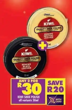 Shoprite KIWI SHOE POLISH all variants 50ml offer