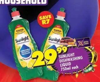 Shoprite SUNLIGHT DISHWASHING LIQUID 750ml each offer