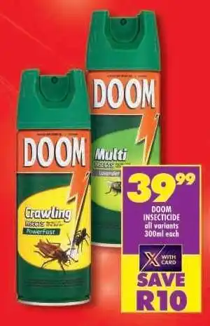 Shoprite DOOM INSECTICIDE all variants 300ml each offer