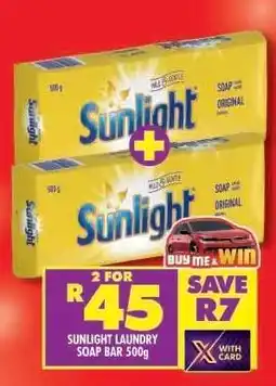 Shoprite Sunlight Laundry Soap Bar-500g offer