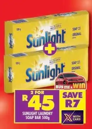 Shoprite Sunlight Laundry Soap Bar-500g offer