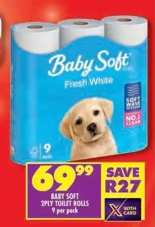 Shoprite BABY SOFT 2PLY TOILET ROLLS offer