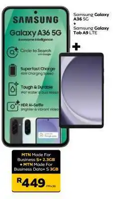 MTN Samsung Galaxy A36 5G + Samsung Galaxy Tab A9 LTE offer