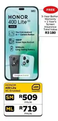 MTN HONOR 400 Lite 5G Enabled offer