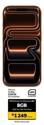MTN iPhone 17 Pro (256GB) offer