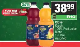 Spar Clover Krush 100 Fruit Juice Blend offer