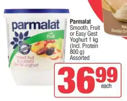 Spar Parmalat Smooth, Fruit or Easy Gest Yoghurt 1 kg offer