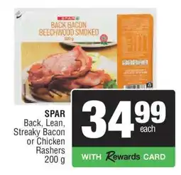 Spar SPAR Back, Lean, Streaky Bacon or Chicken Rashers offer