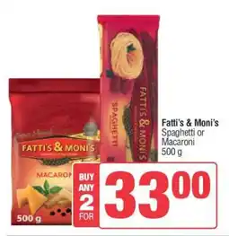 Spar FATTI'S & MONI'S Spaghetti or Macaroni offer